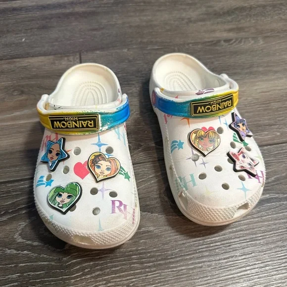 CROCS KIDS' CLASSIC RAINBOW HIGH CLOG Size J4 - Picture 3 of 9